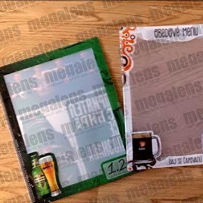 Пластиковое меню из полипропилена